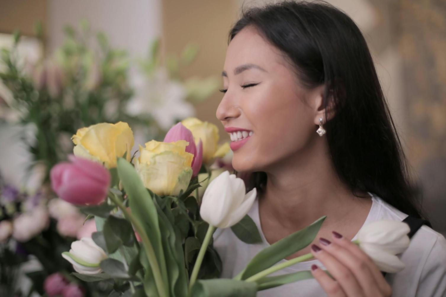 Fresh flower arrangements being prepared in our local facility